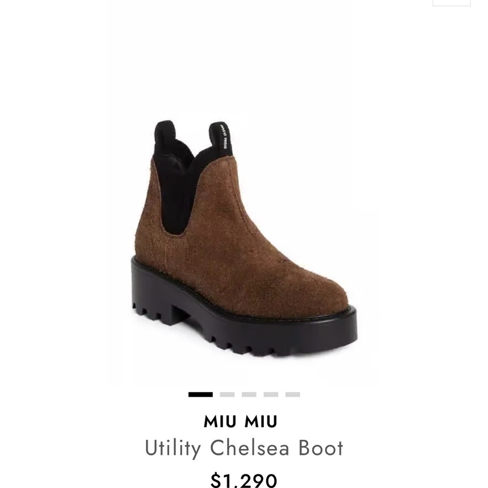Miu Miu Authentic - Suede Brown Chelsea Boot
